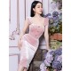 Velvet girl pink vest tube top exposed collarbone small sexy bag buttocks S-shaped one-step skirt slimming bottoming dress